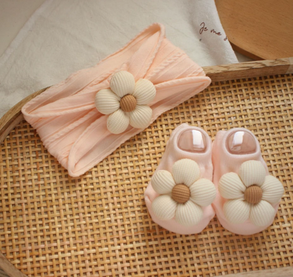3pcs Cream Pink Latte Flower Headbands