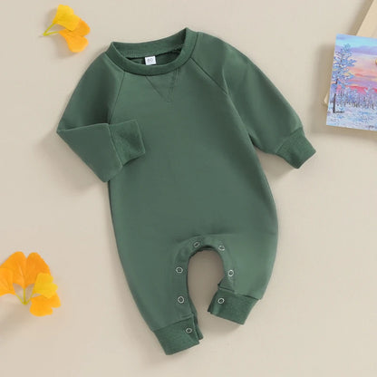 Baby Rompers Toddler Girl Overall Jumpsuit Autumn Spring Solid Color Long Sleeve Baby Boys Romper Infant Newborn Clothing