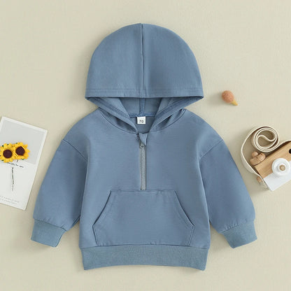 0-36months Baby Hooded Sweatshirt Solid Color Long Sleeve Hoodie Pullovers For Toddler Boys And Girls Spring Fall Sweatshirt