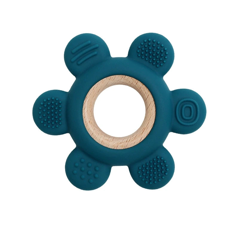 Baby Teether Forest Rudder for Kids Flower Silicone Rattle Fruit Cartoon Ring Silicone Babies Gym Silicone Toys for Children