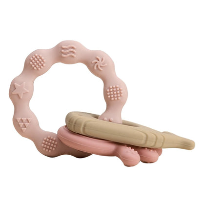 Baby Teether Forest Rudder for Kids Flower Silicone Rattle Fruit Cartoon Ring Silicone Babies Gym Silicone Toys for Children