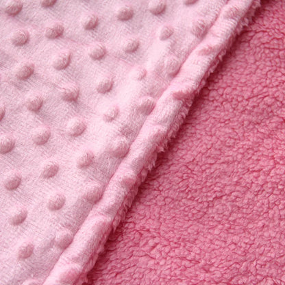 Baby Fleece Blanket Newborn Thermal Soft Blanket Solid Bedding Set Quilt & Swaddling Candy Color Sleeping Bed Supplies