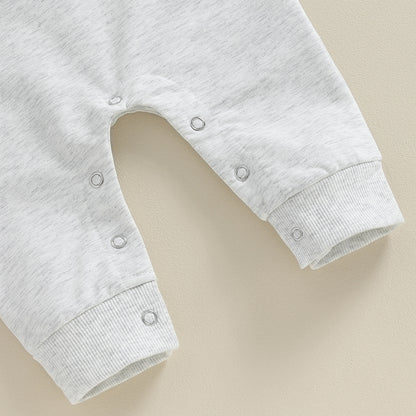 Baby Boy Rompers Long Sleeve Round Neck Letter Embroidery Jumpsuits Newborn Fall Clothes