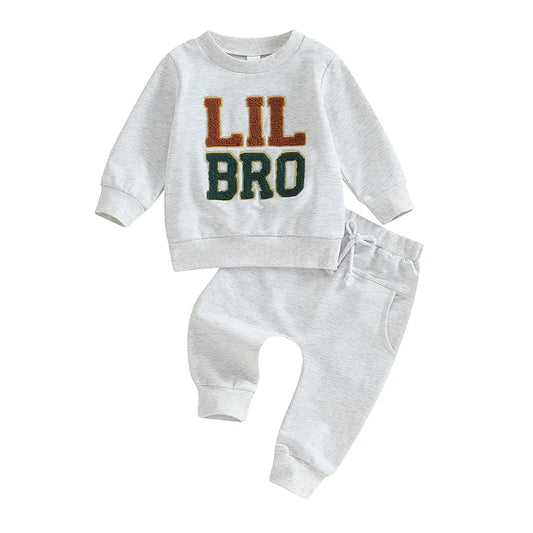 Baby Boys Pants Set Long Sleeve Crew Neck Letters Sweatshirt with Elastic Waist Sweatpants Infant Clothes