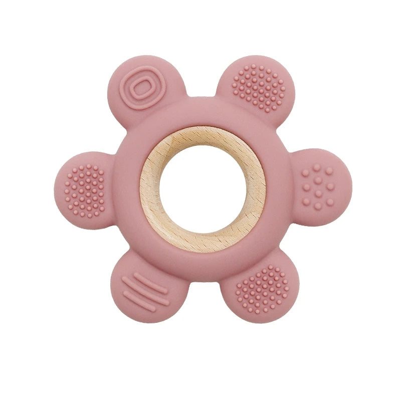 Baby Teether Forest Rudder for Kids Flower Silicone Rattle Fruit Cartoon Ring Silicone Babies Gym Silicone Toys for Children