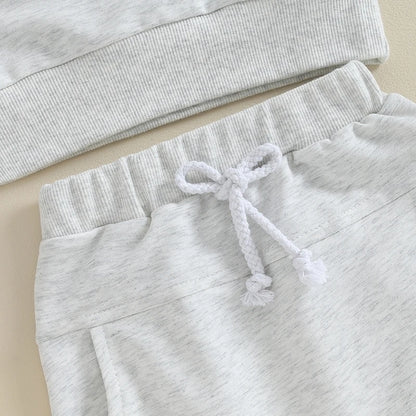 Baby Boys Pants Set Long Sleeve Crew Neck Letters Sweatshirt with Elastic Waist Sweatpants Infant Clothes