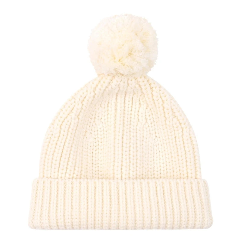 Knitted Winter Warm Hat Baby Hat Cotton Elastic Crochet Hat with Pompoms Bonnet Caps for Newborn Toddler 0-6 Month