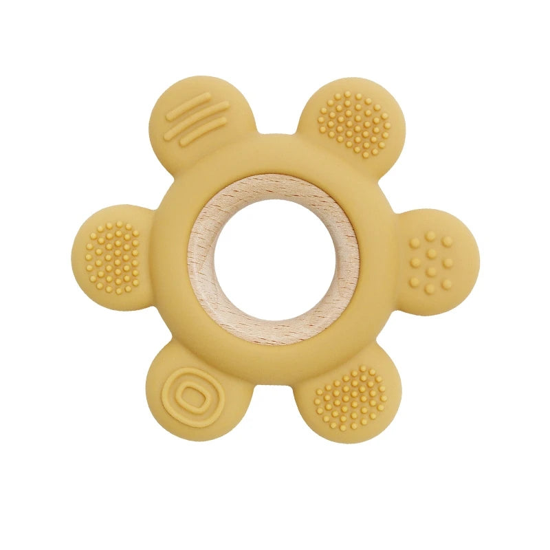 Baby Teether Forest Rudder for Kids Flower Silicone Rattle Fruit Cartoon Ring Silicone Babies Gym Silicone Toys for Children