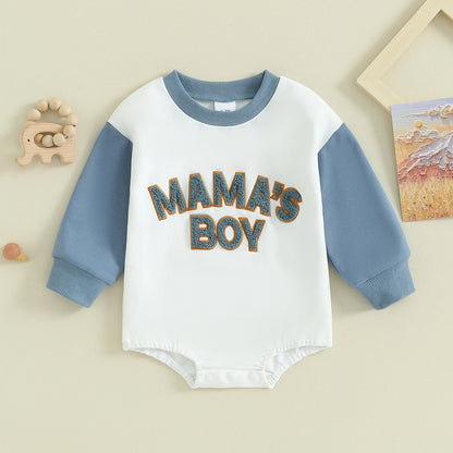 Pudcoco Newborn Baby Boy Sweatshirt Romper Letter Pattern Long Sleeve Jumpsuit for Infant Toddler Fall Outfit 0-18M