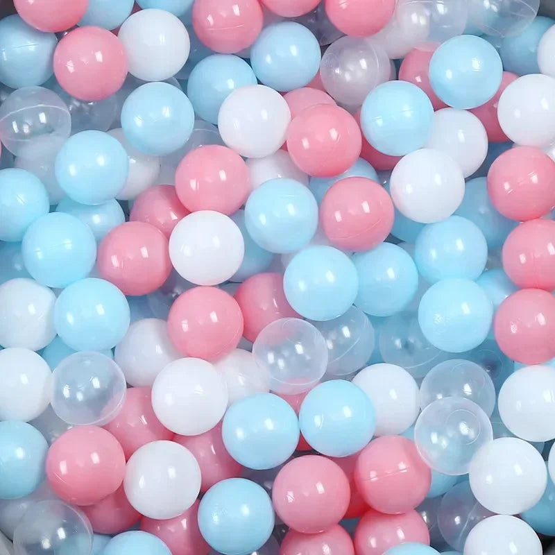 50Pcs Colors Baby Plastic Balls Water Pool Ocean Wave Ball Kids Swim Pit With Basketball Hoop Play House Outdoor Tents Toy Props